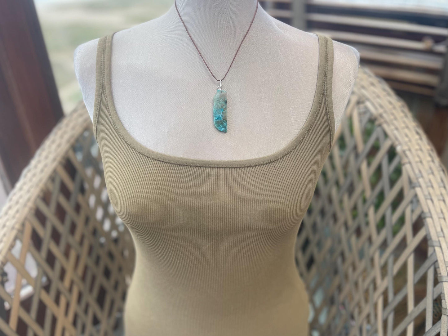 Chrysocolla Malachite necklace, ethical jewellery, bohemian necklace, unusual jewellery, malachite pendant, blue gemstone necklace