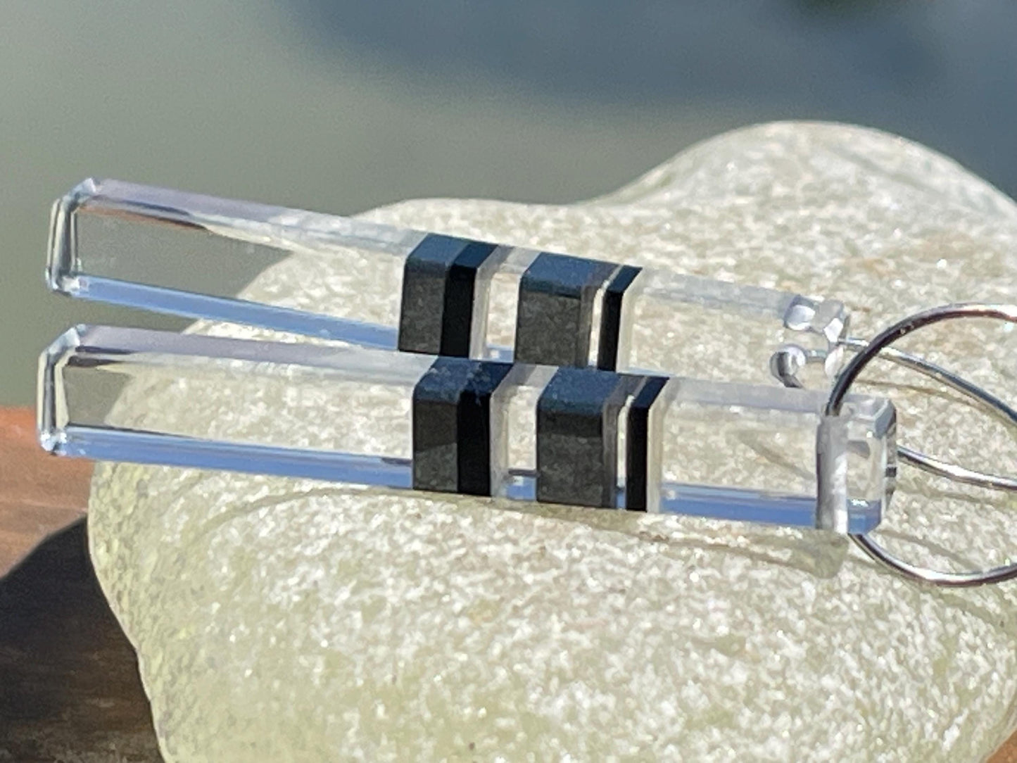 Quartz earrings on recycled sterling silver. Unusual gemstone earrings, quartz jewellery, boho earrings, handmade ethical jewellery