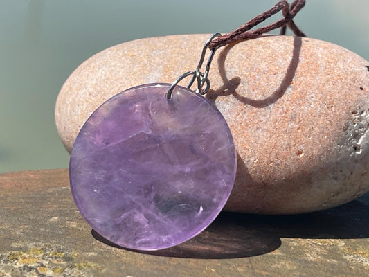 Amethyst pendant, amethyst necklace, amethyst jewellery, gift for him, boho handmade necklace,  romantic gift for her, ethical jewellery