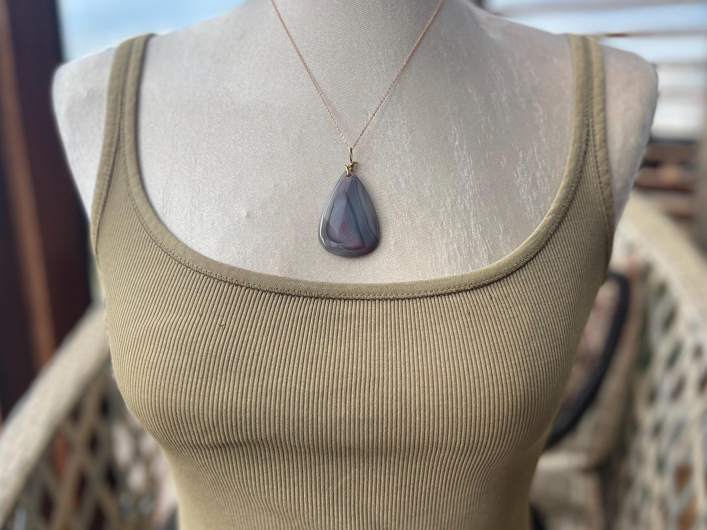 Botswana agate, pink gemstone necklace, unusual jewellery, gift for him, gift for her, handmade necklace, ethical jewellery, boho necklace