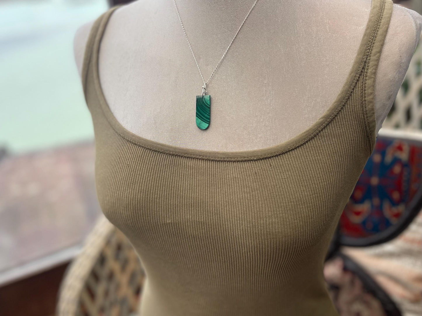 Chrysocolla Malachite necklace, ethical jewellery, bohemian necklace, unusual jewellery, malachite pendant, blue gemstone necklace