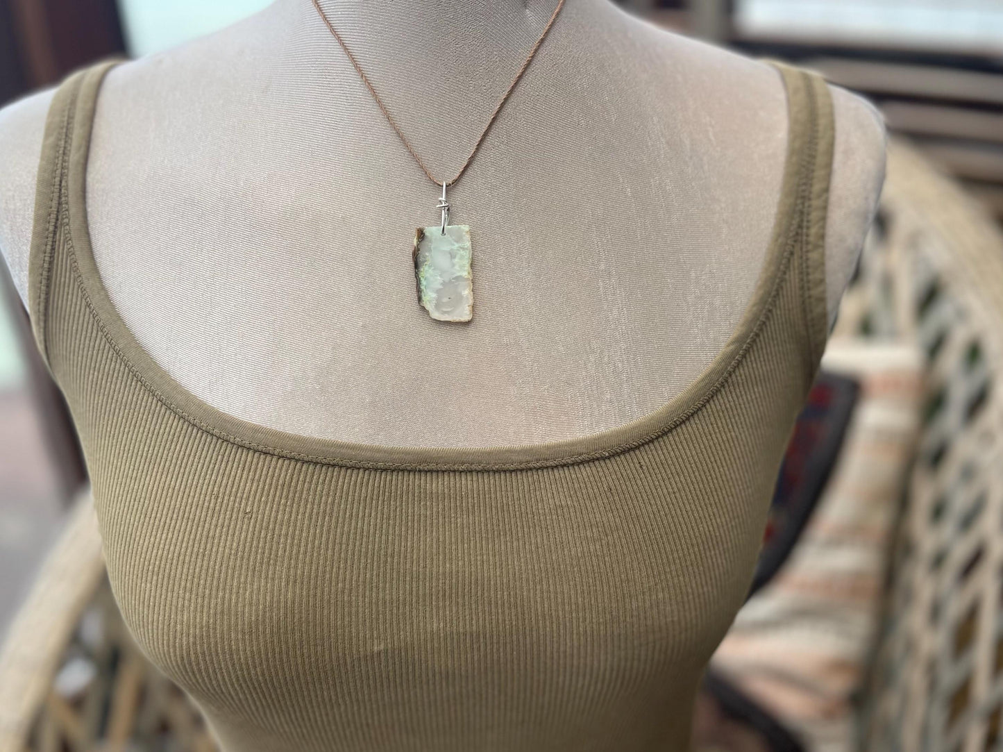 Chrysocolla gemstone necklace on recycled sterling silver. Ethical jewellery, green gemstone. Stunning unique jewellery. Unique gifts