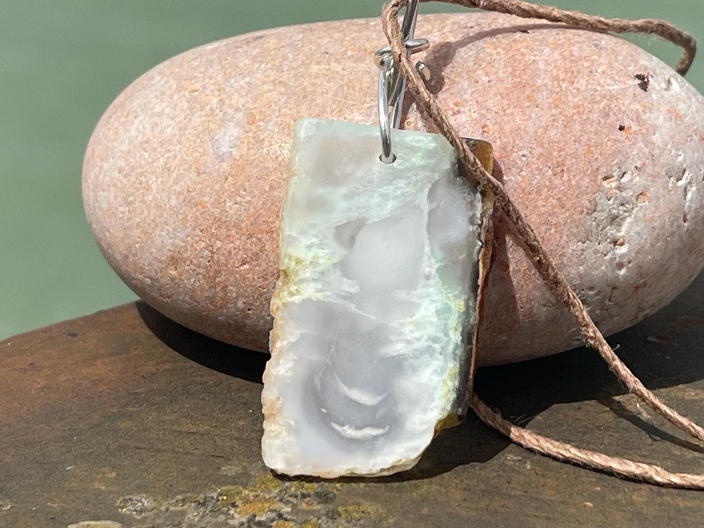 Chrysocolla gemstone necklace on recycled sterling silver. Ethical jewellery, green gemstone. Stunning unique jewellery. Unique gifts