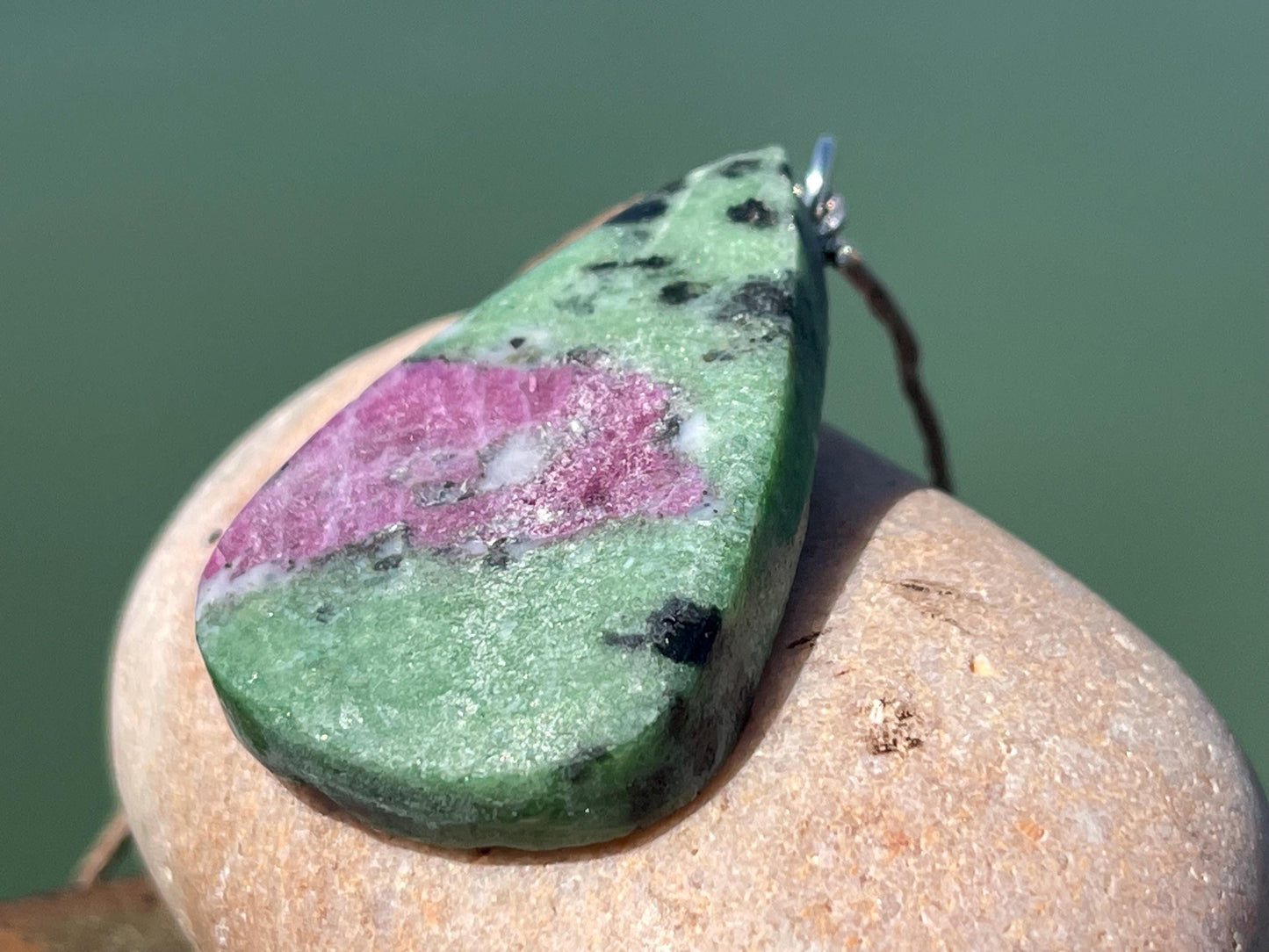 Ruby Fushsite necklace. Handmade necklace, gift for her, gift for him, unusual necklace, unique jewellery, ethical gift, ethical jewellery
