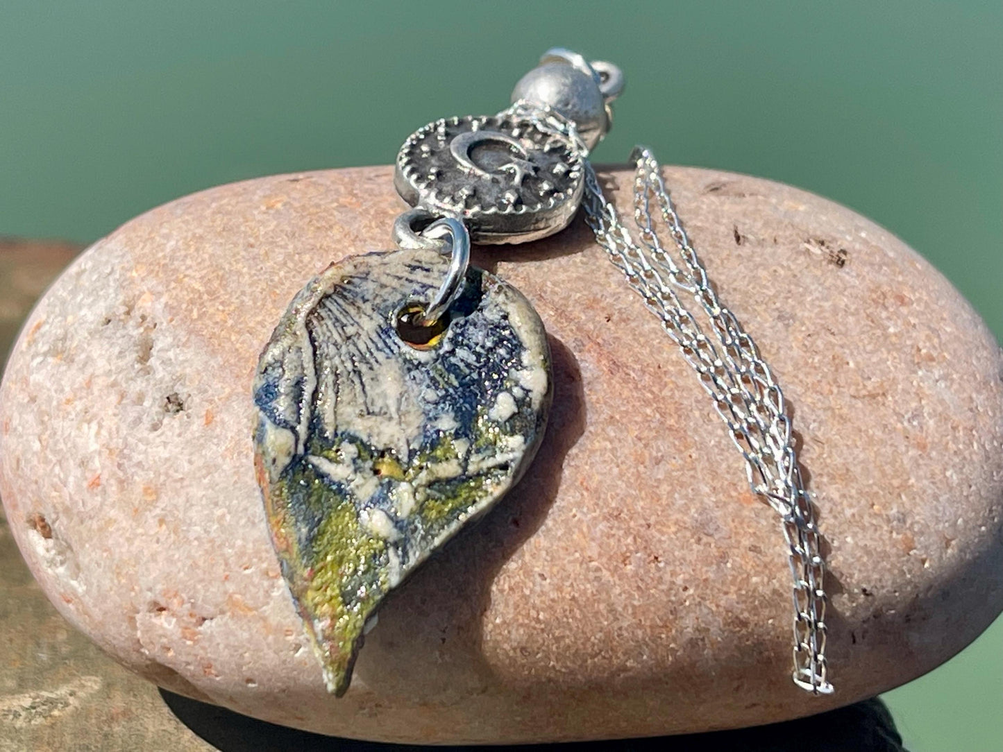 Handcrafted Boho Blue Butterfly Necklace - Unique Ethical Ceramic Jewelry. Unusual blue necklace, butterfly necklace, unique pendant