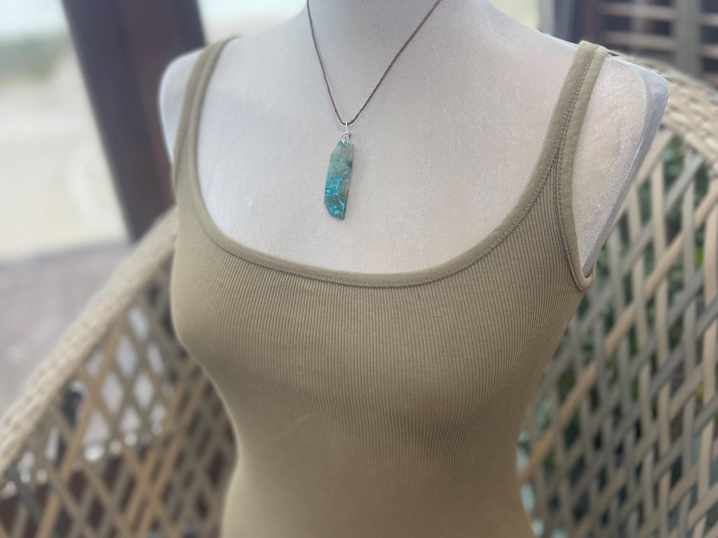 Chrysocolla Malachite necklace, ethical jewellery, bohemian necklace, unusual jewellery, malachite pendant, blue gemstone necklace