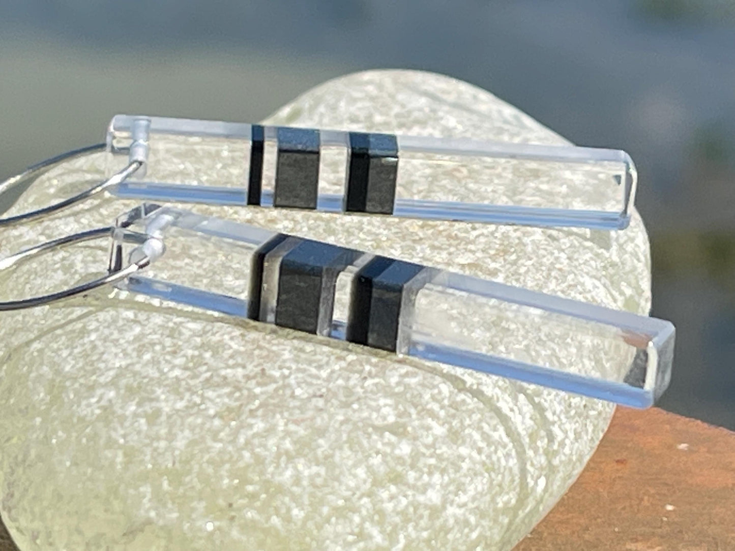 Quartz earrings on recycled sterling silver. Unusual gemstone earrings, quartz jewellery, boho earrings, handmade ethical jewellery