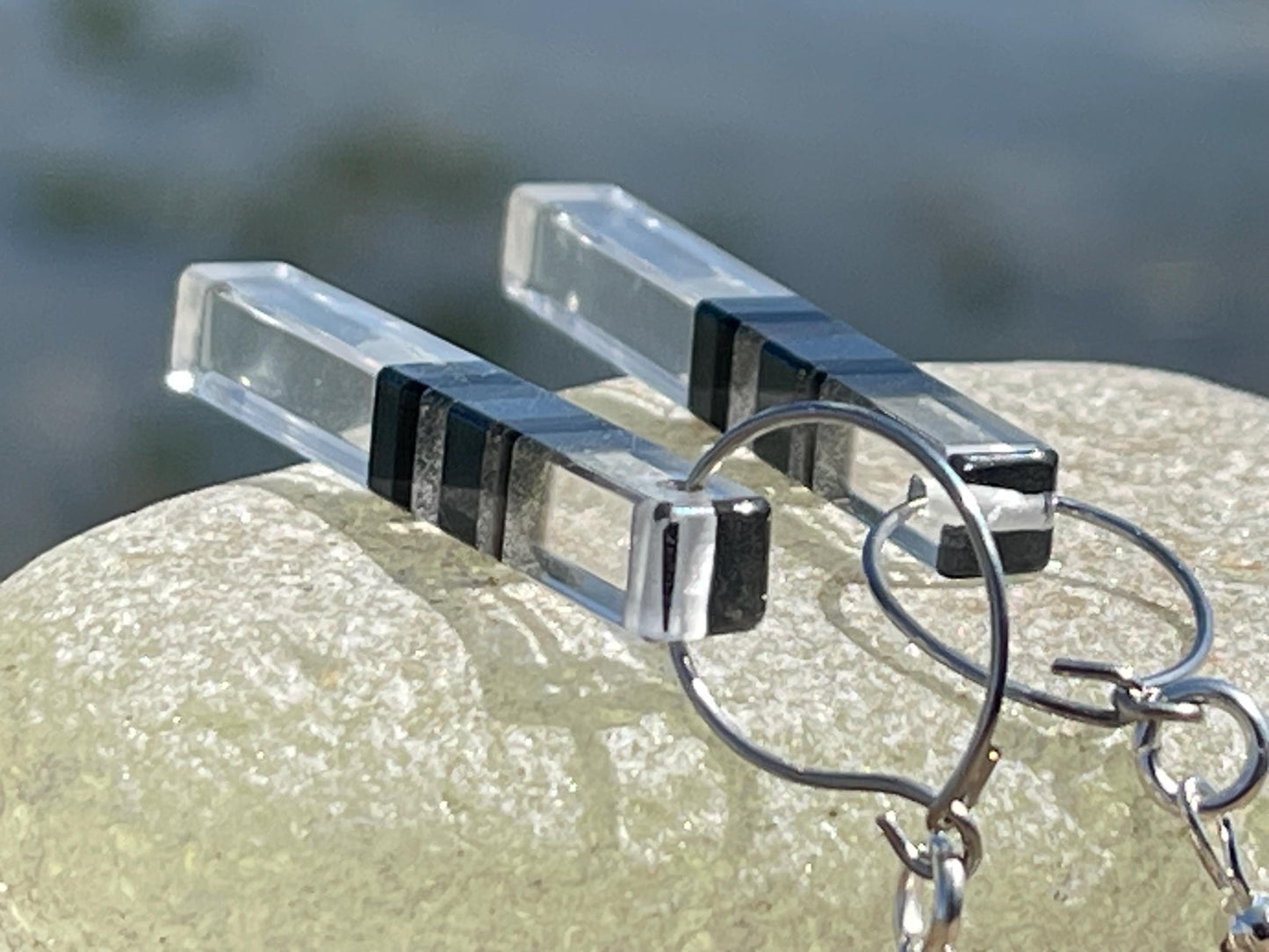 Quartz earrings on recycled sterling silver. Unusual gemstone earrings, quartz jewellery, boho earrings, handmade ethical jewellery