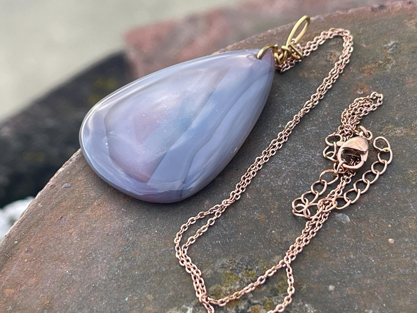 Botswana agate, pink gemstone necklace, unusual jewellery, gift for him, gift for her, handmade necklace, ethical jewellery, boho necklace