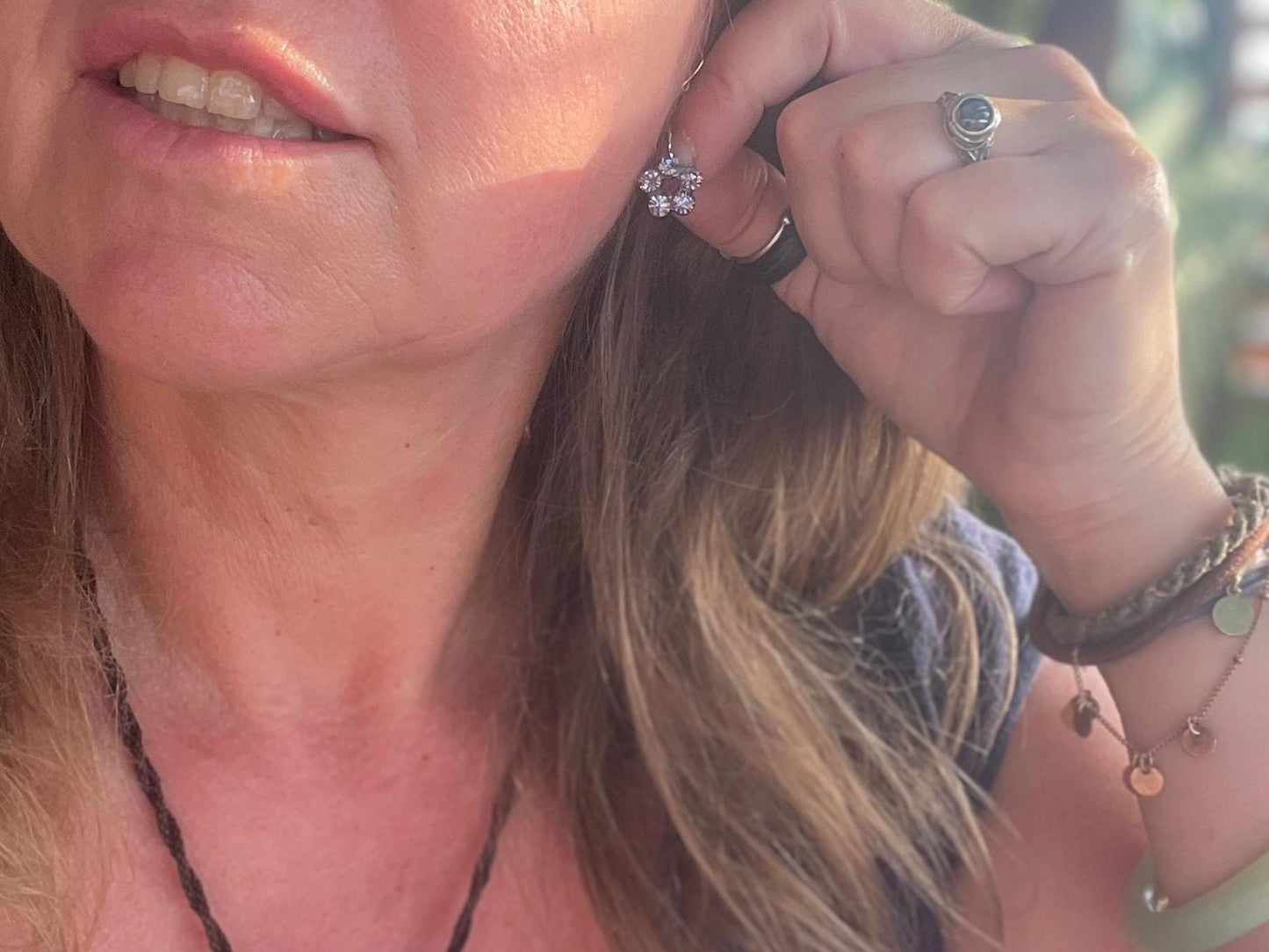 Vintage clip on earrings, vintage jewellery, ethical jewellery, boho jewellery, retro clip on earrings, eco friendly gifts, flower earrings