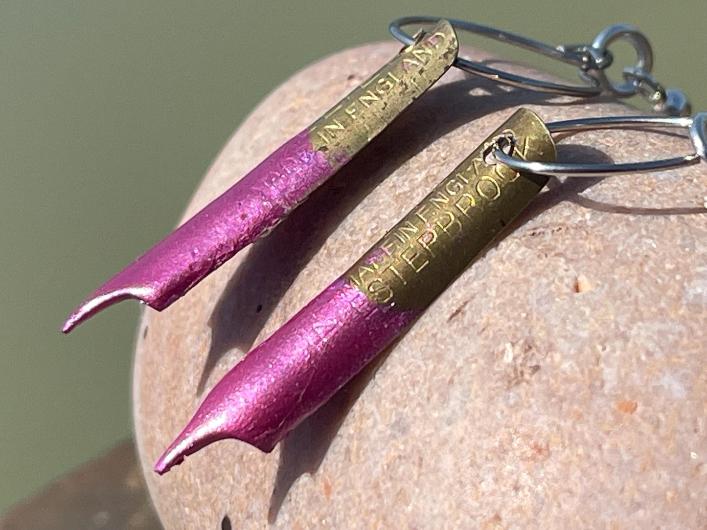 Pen nib earrings. Gift for a writer. Gift for a poet. Gift for book lover. Unique unusual earrings made from recycled materials. Eco gifts.