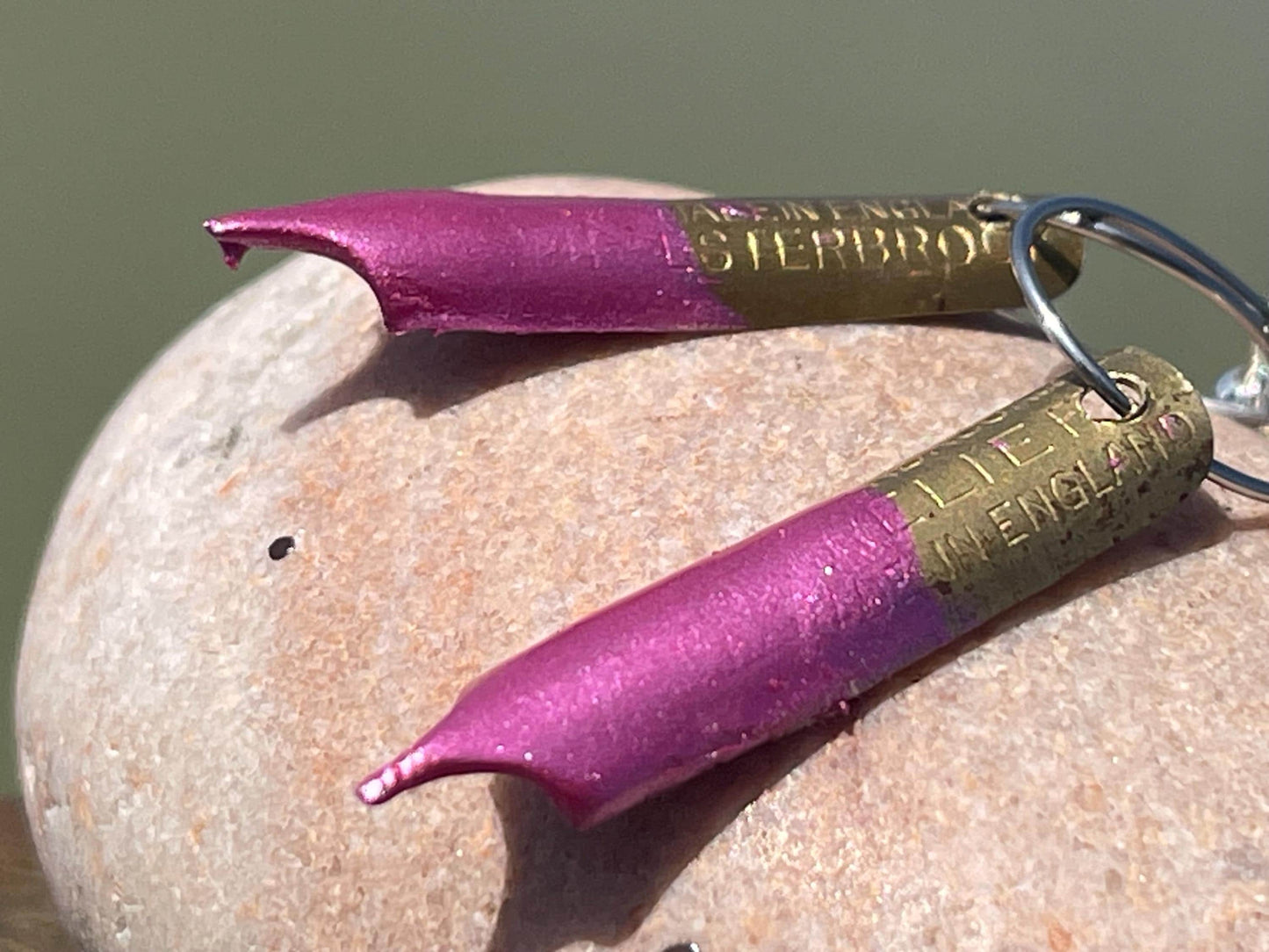 Pen nib earrings. Gift for a writer. Gift for a poet. Gift for book lover. Unique unusual earrings made from recycled materials. Eco gifts.