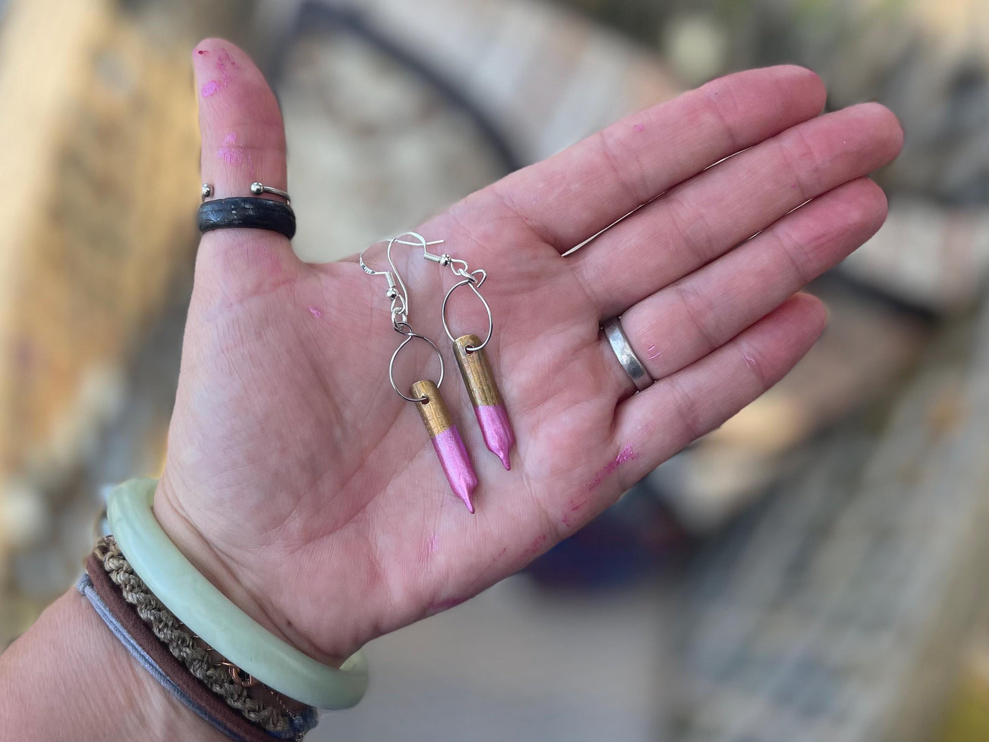 Pen nib earrings. Gift for a writer. Gift for a poet. Gift for book lover. Unique unusual earrings made from recycled materials. Eco gifts.
