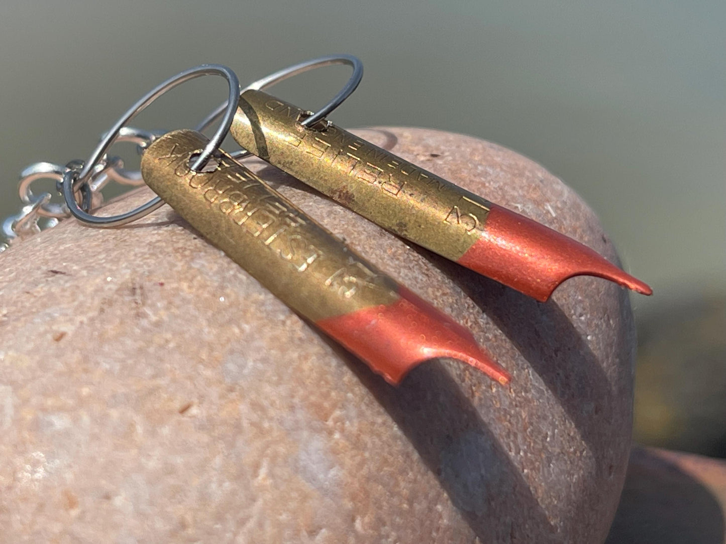 Pen nib earrings. Gift for a writer. Gift for a poet. Gift for book lover. Recycled jewellerys eco friendly jewellery. Ethical jewellery.