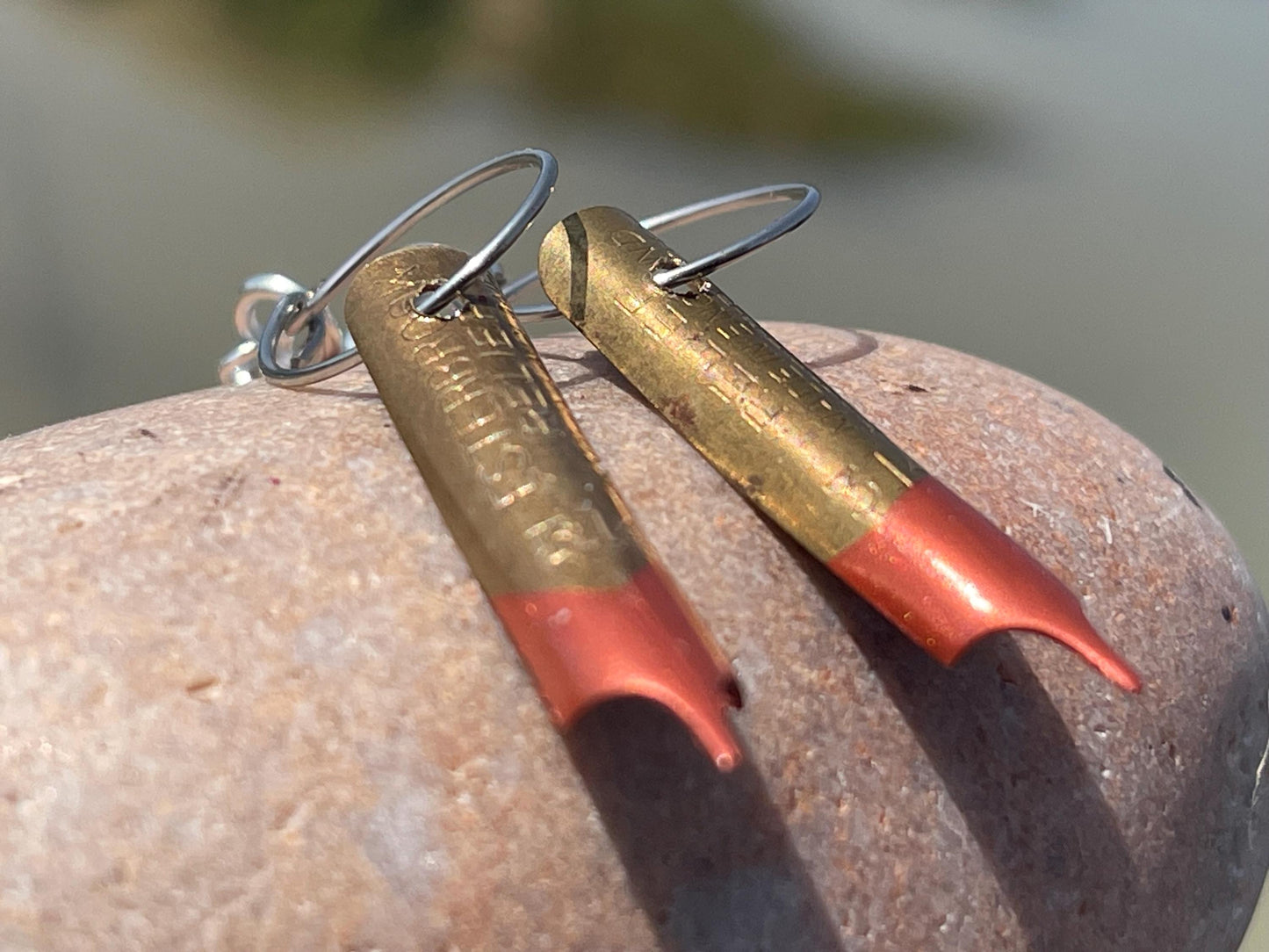 Pen nib earrings. Gift for a writer. Gift for a poet. Gift for book lover. Recycled jewellerys eco friendly jewellery. Ethical jewellery.