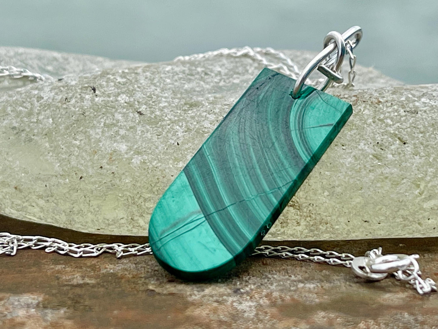 Chrysocolla Malachite necklace, ethical jewellery, bohemian necklace, unusual jewellery, malachite pendant, blue gemstone necklace