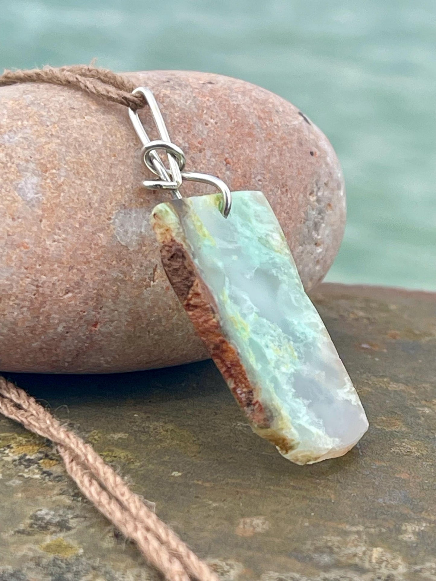 Chrysocolla gemstone necklace on recycled sterling silver. Ethical jewellery, green gemstone. Stunning unique jewellery. Unique gifts