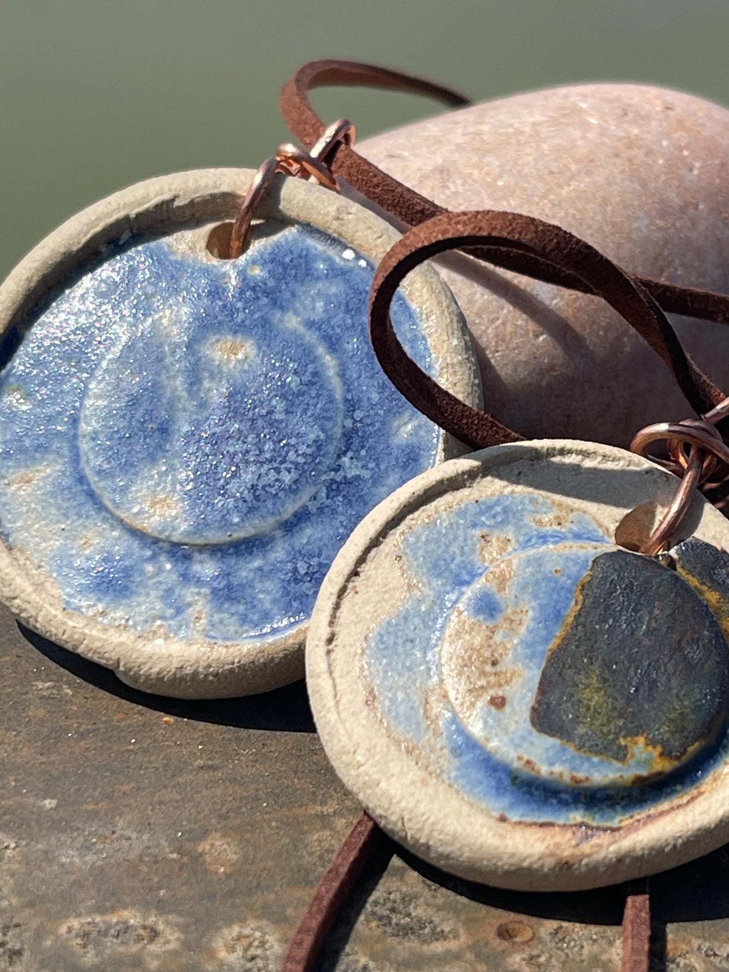 Handmade necklace made from Sussex clay. Ceramic necklace, earthy necklace, eco friendly jewellery, unique necklace, boho unique jewellery