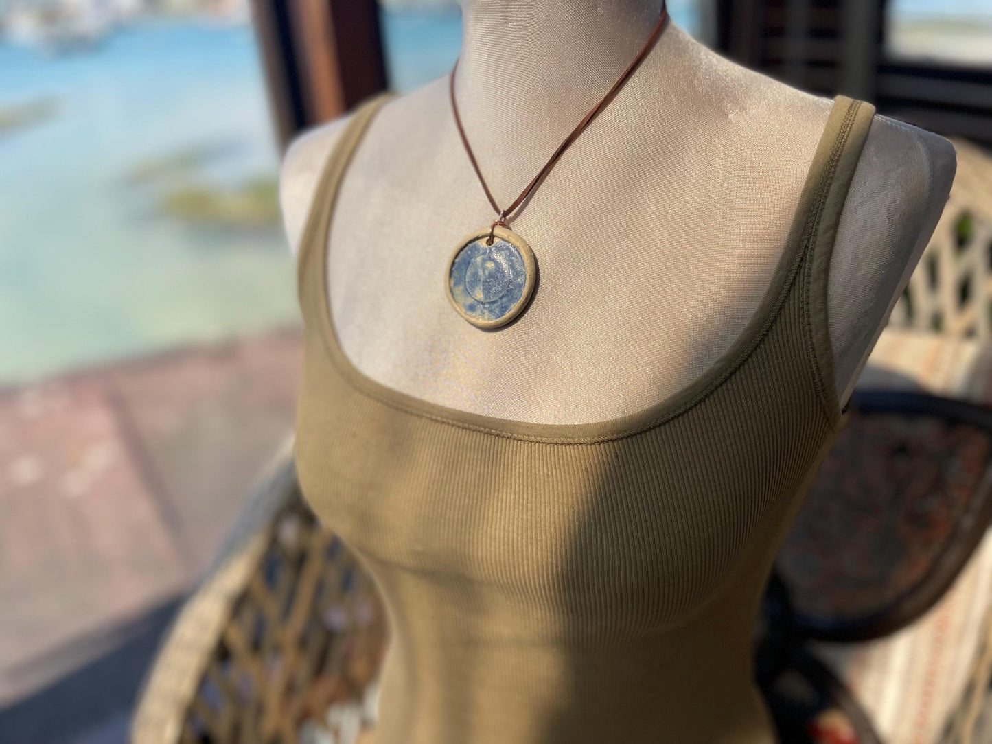 Handmade necklace made from Sussex clay. Ceramic necklace, earthy necklace, eco friendly jewellery, unique necklace, boho unique jewellery