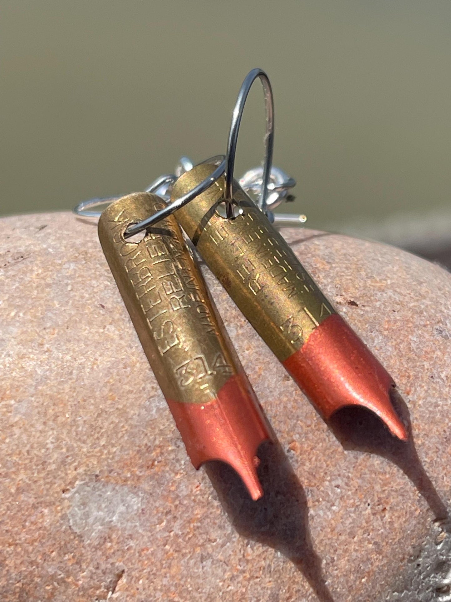 Pen nib earrings. Gift for a writer. Gift for a poet. Gift for book lover. Recycled jewellerys eco friendly jewellery. Ethical jewellery.