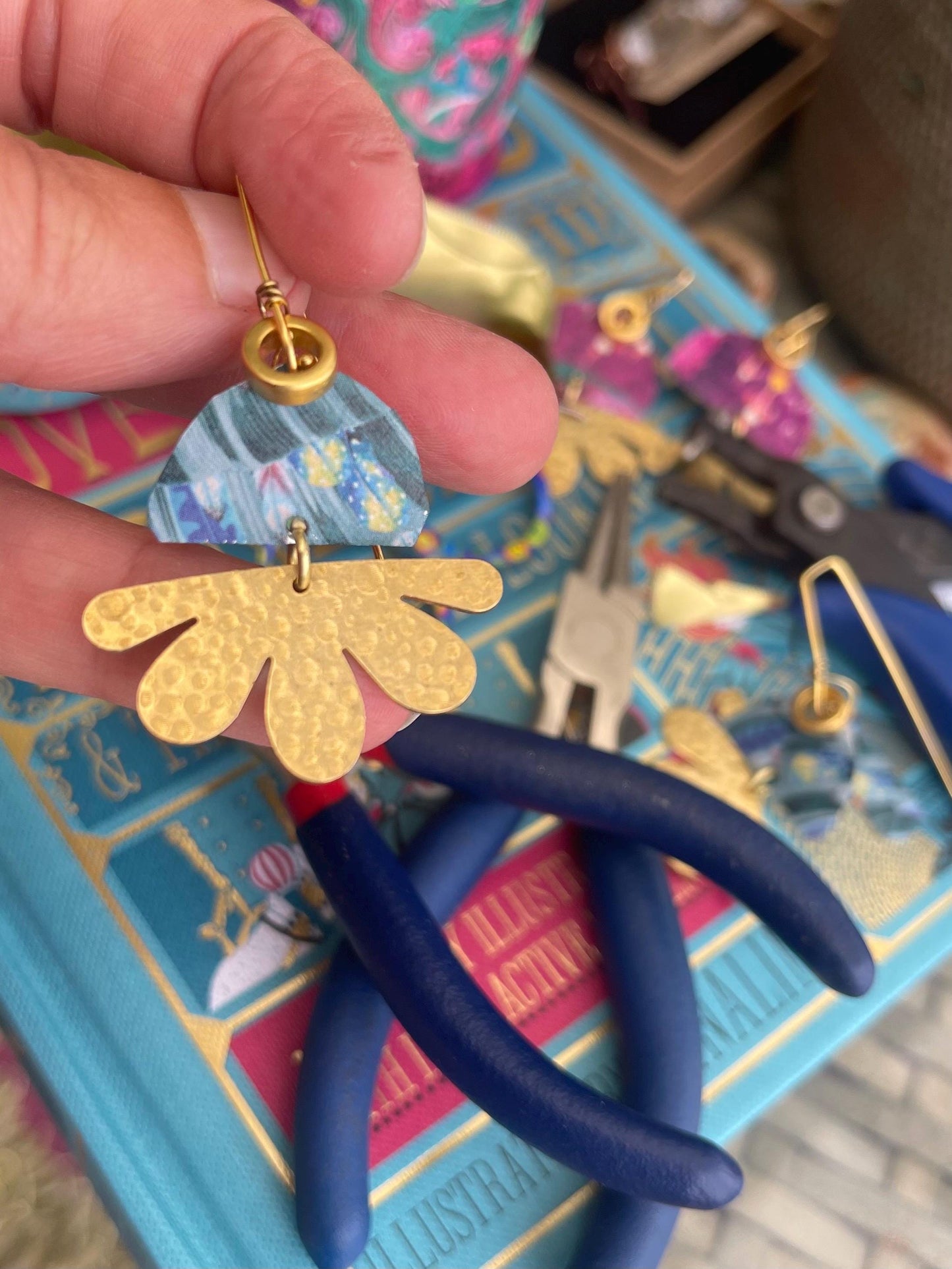 Recycled tin can earrings. Tin can jewellery, fun jewellery, unique earrings, eco friendly jewellery, ethical gift ideas, ethical jewellery.