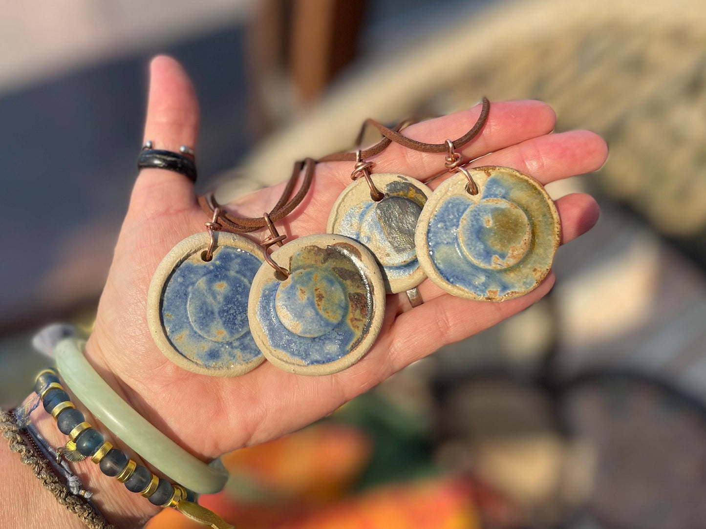 Handmade necklace made from Sussex clay. Ceramic necklace, earthy necklace, eco friendly jewellery, unique necklace, boho unique jewellery