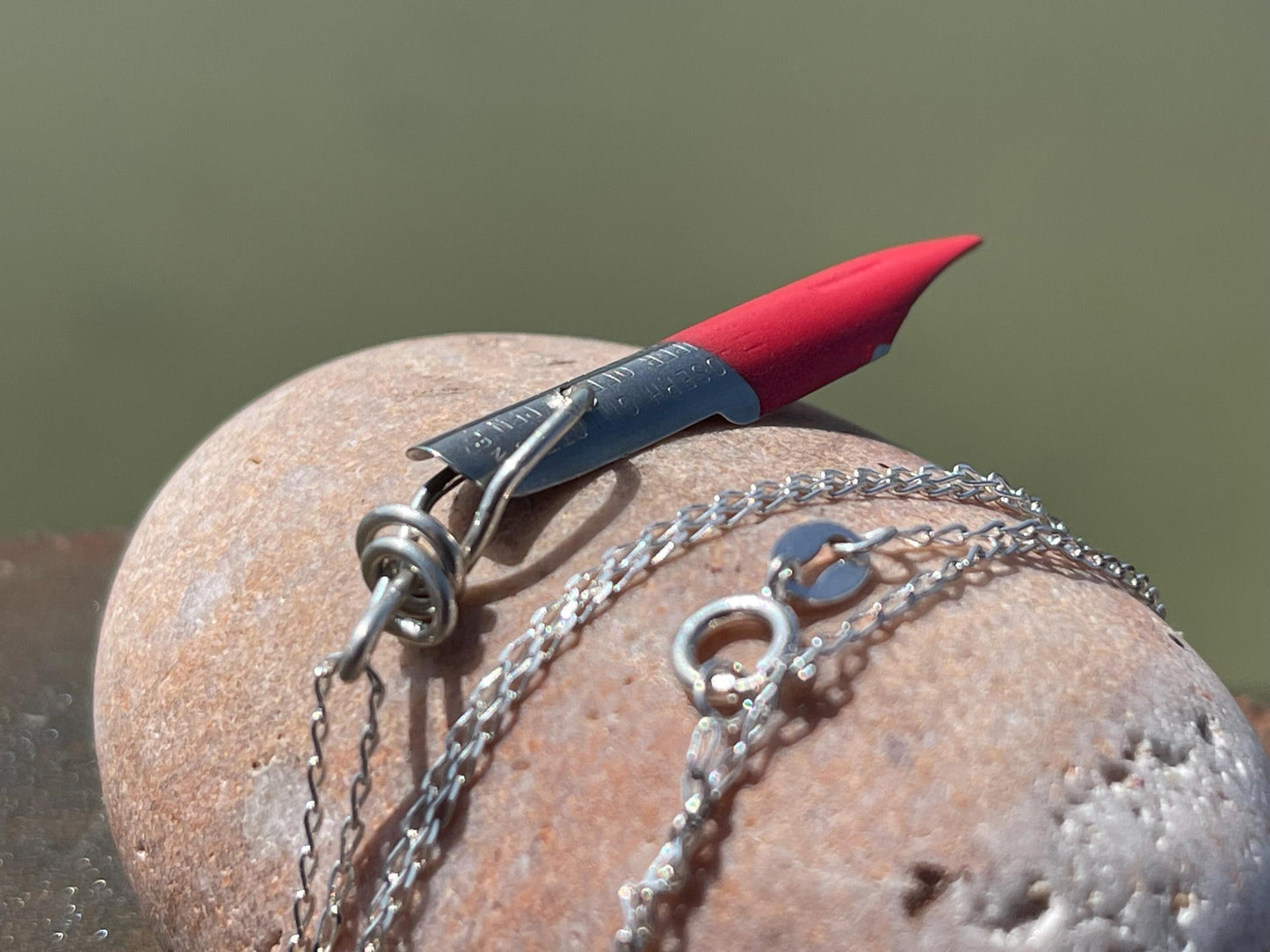Pen nib necklace. Gift for a writer. Gift for a poet. Gift for book lover. Eco friendly jewellery. Ethical handmade jewellery. Teachers gift