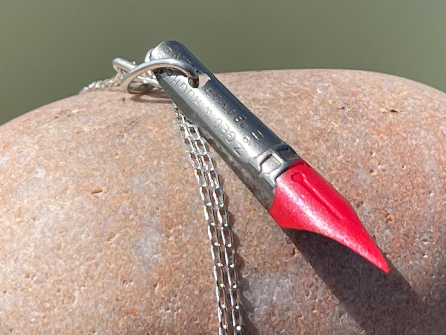 Pen nib necklace. Gift for a writer. Gift for a poet. Gift for book lover. Eco friendly jewellery. Ethical handmade jewellery. Teachers gift