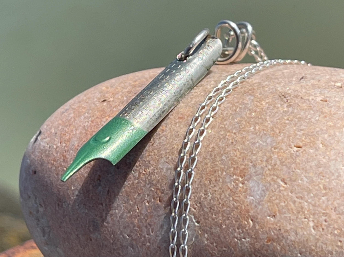 Pen nib necklace. Gift for a writer. Gift for a poet. Gift for book lover. Eco friendly jewellery. Ethical handmade jewellery. Teachers gift