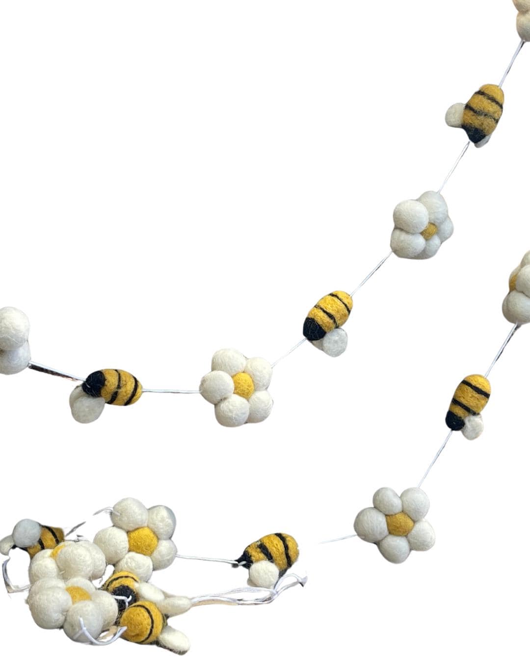 Bee garland for the home, garden, festivals, parties and weddings. Bee decorations. Flower garlands. Boho decorations for the home.