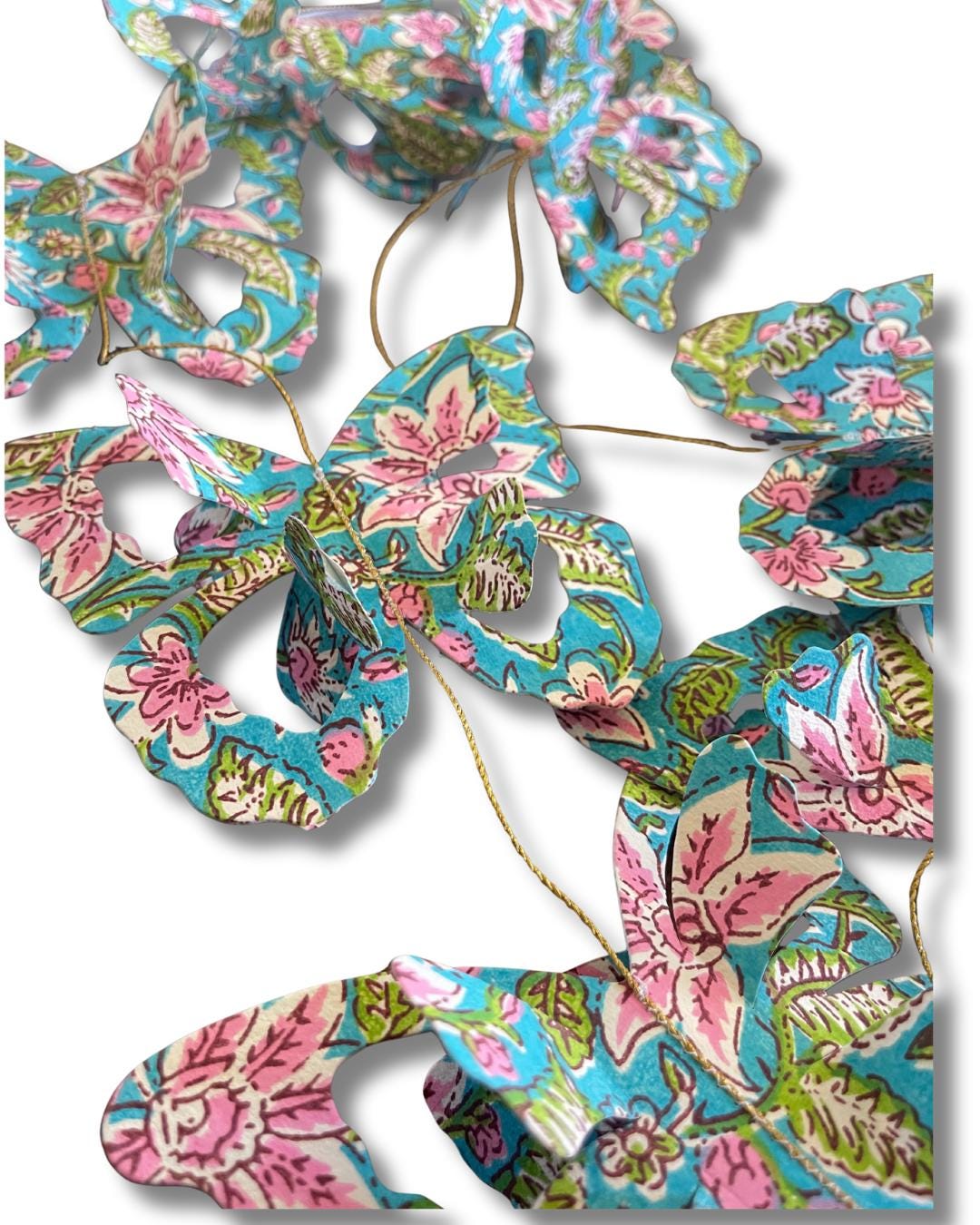 Butterfly garland for the home, garden, festivals, parties and weddings. Butterfly decorations. Gift for butterfly lover. Boho decor.