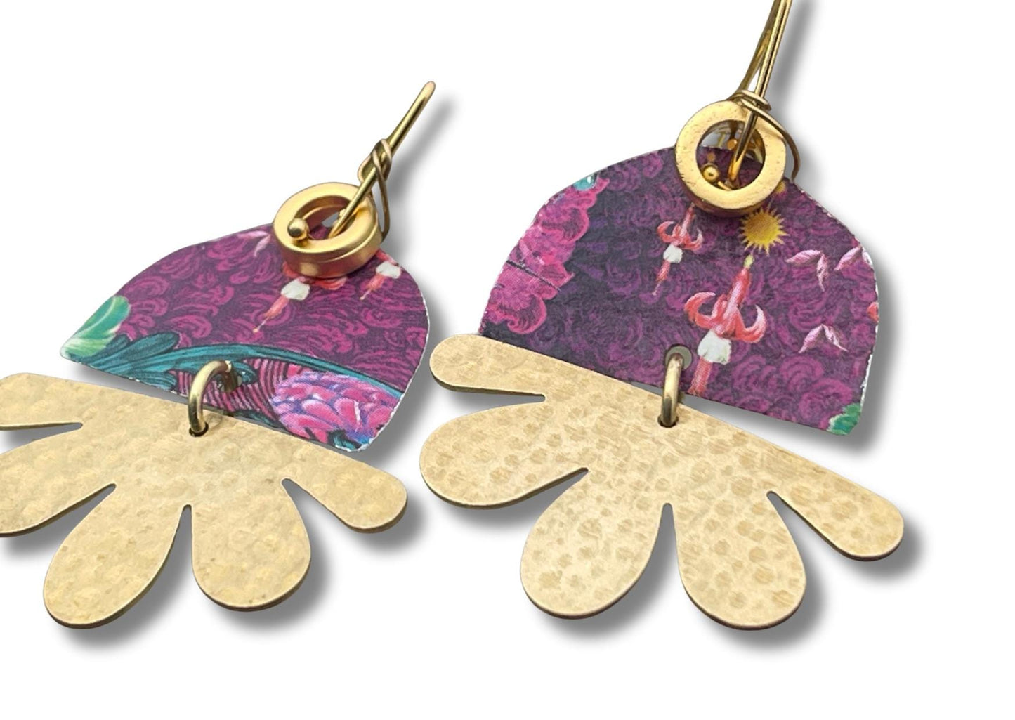 Recycled tin can earrings. Tin can jewellery, fun jewellery, unique earrings, eco friendly jewellery, ethical gift ideas, ethical jewellery.