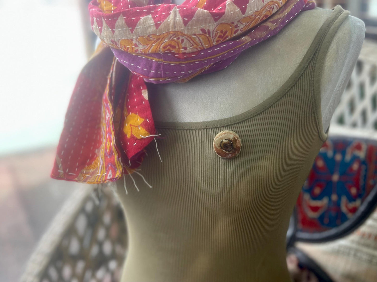 Melted sea glass brooch. Recycled brooch, handmade eco friendly jewellery, ethical jewellery, rustic brooch. eco gifts, boho jewellery