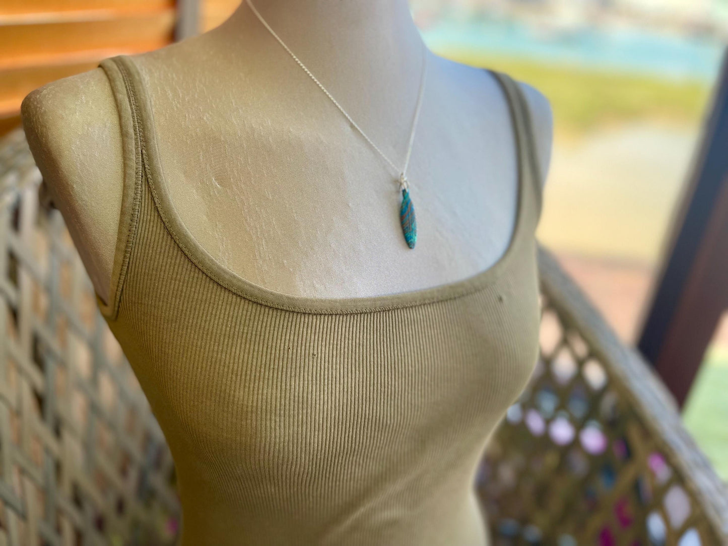 Jasper gemstone necklace. Ethical jewellery, blue gemstone pendant. Stunning unique jewellery. Unique gifts. Unique necklaces. Boho necklace