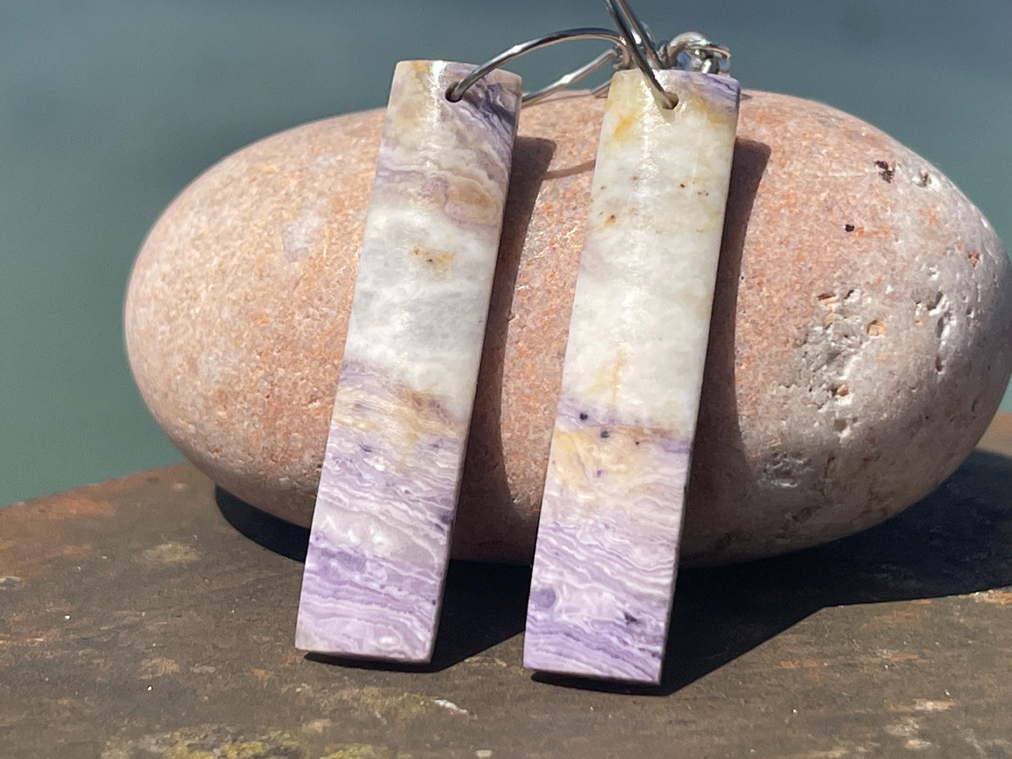 Flourite gemstone earring, fluorite earrings, flourite jewellery, gift for her, boho handmade earrings, boho gift for her, ethical jewellery