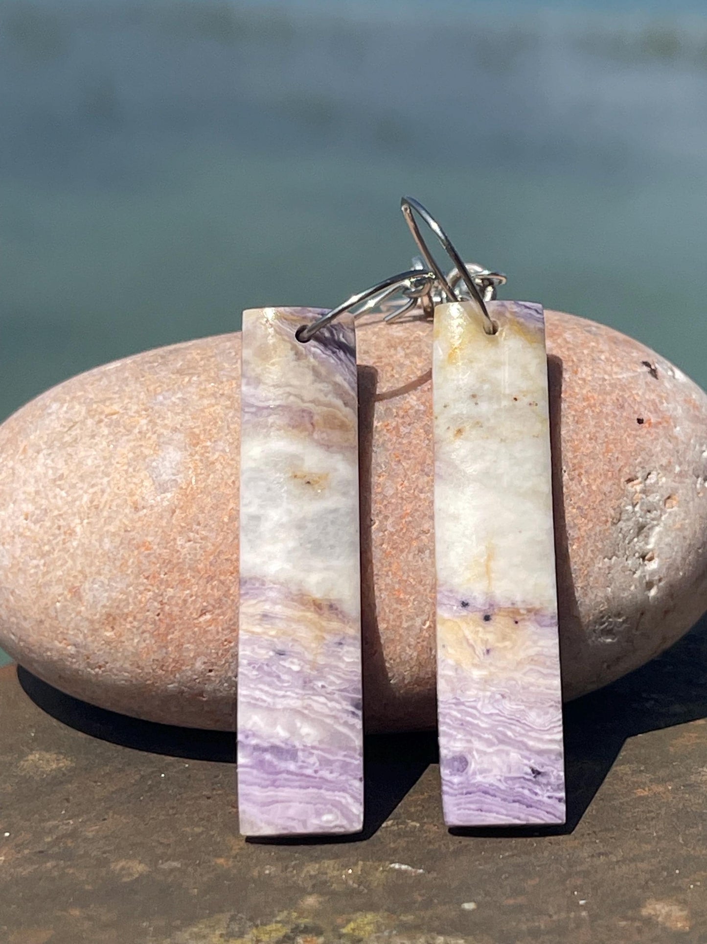 Flourite gemstone earring, fluorite earrings, flourite jewellery, gift for her, boho handmade earrings, boho gift for her, ethical jewellery