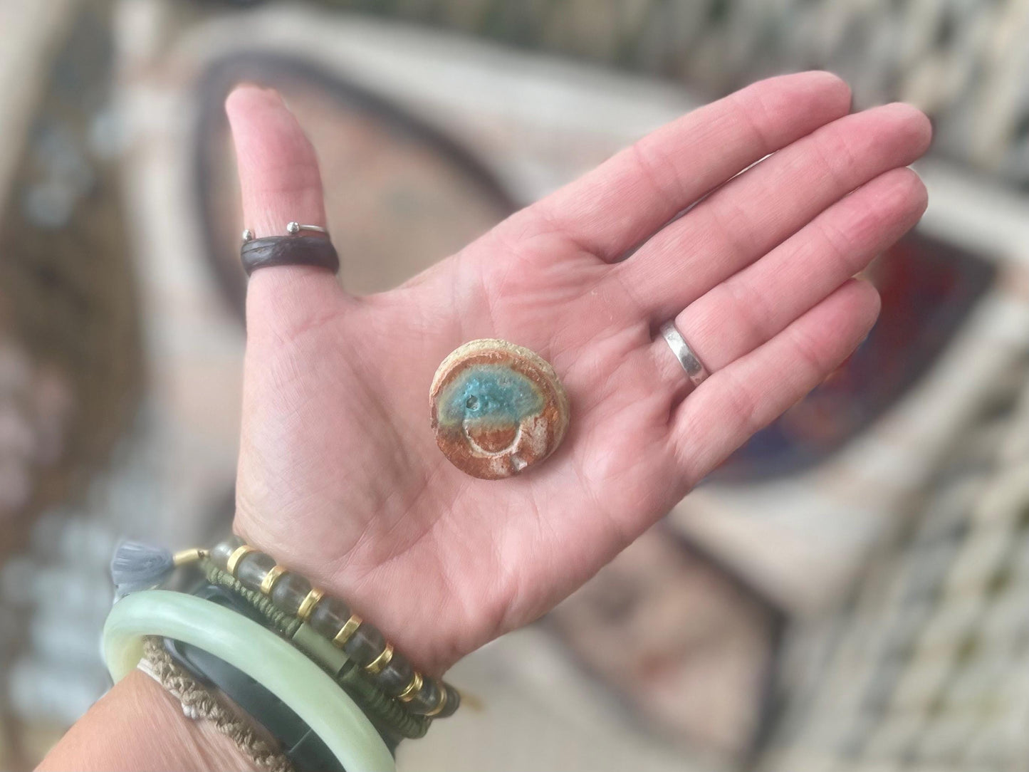 Melted sea glass brooch. Recycled brooch, handmade eco friendly jewellery, ethical jewellery, rustic brooch. eco gifts, boho jewellery