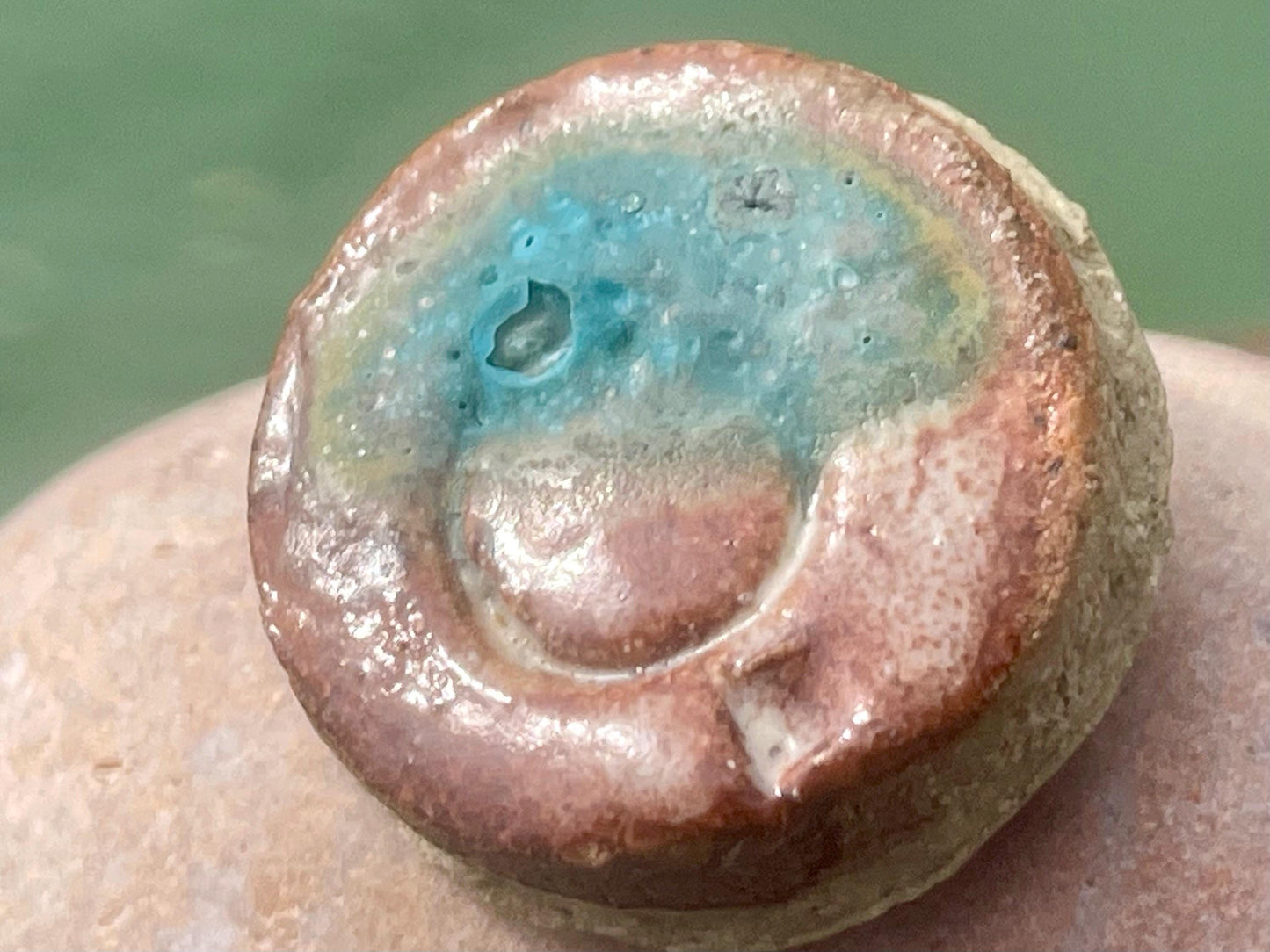 Melted sea glass brooch. Recycled brooch, handmade eco friendly jewellery, ethical jewellery, rustic brooch. eco gifts, boho jewellery