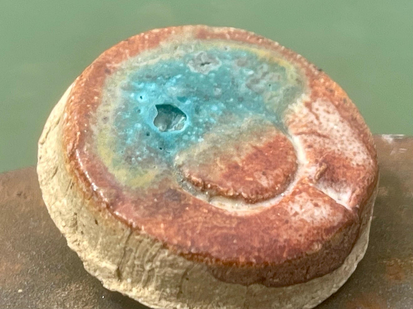 Melted sea glass brooch. Recycled brooch, handmade eco friendly jewellery, ethical jewellery, rustic brooch. eco gifts, boho jewellery