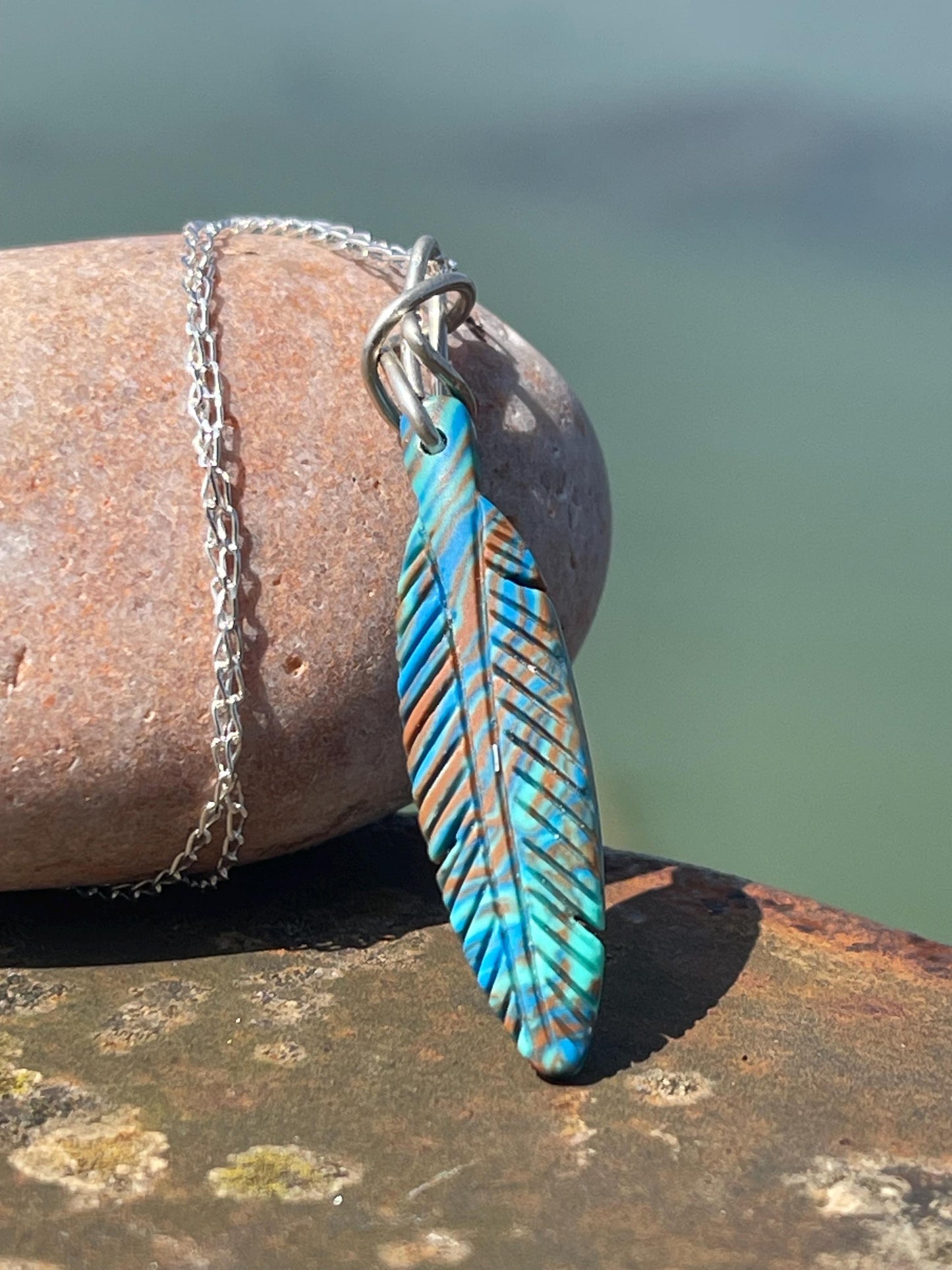 Jasper gemstone necklace. Ethical jewellery, blue gemstone pendant. Stunning unique jewellery. Unique gifts. Unique necklaces. Boho necklace