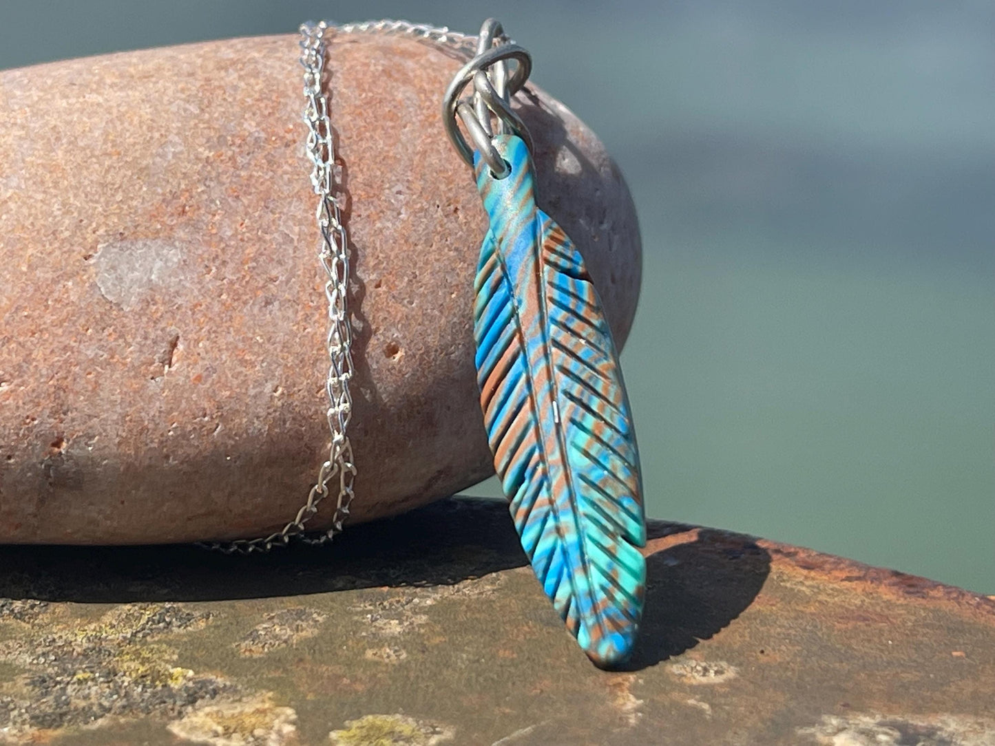 Jasper gemstone necklace. Ethical jewellery, blue gemstone pendant. Stunning unique jewellery. Unique gifts. Unique necklaces. Boho necklace