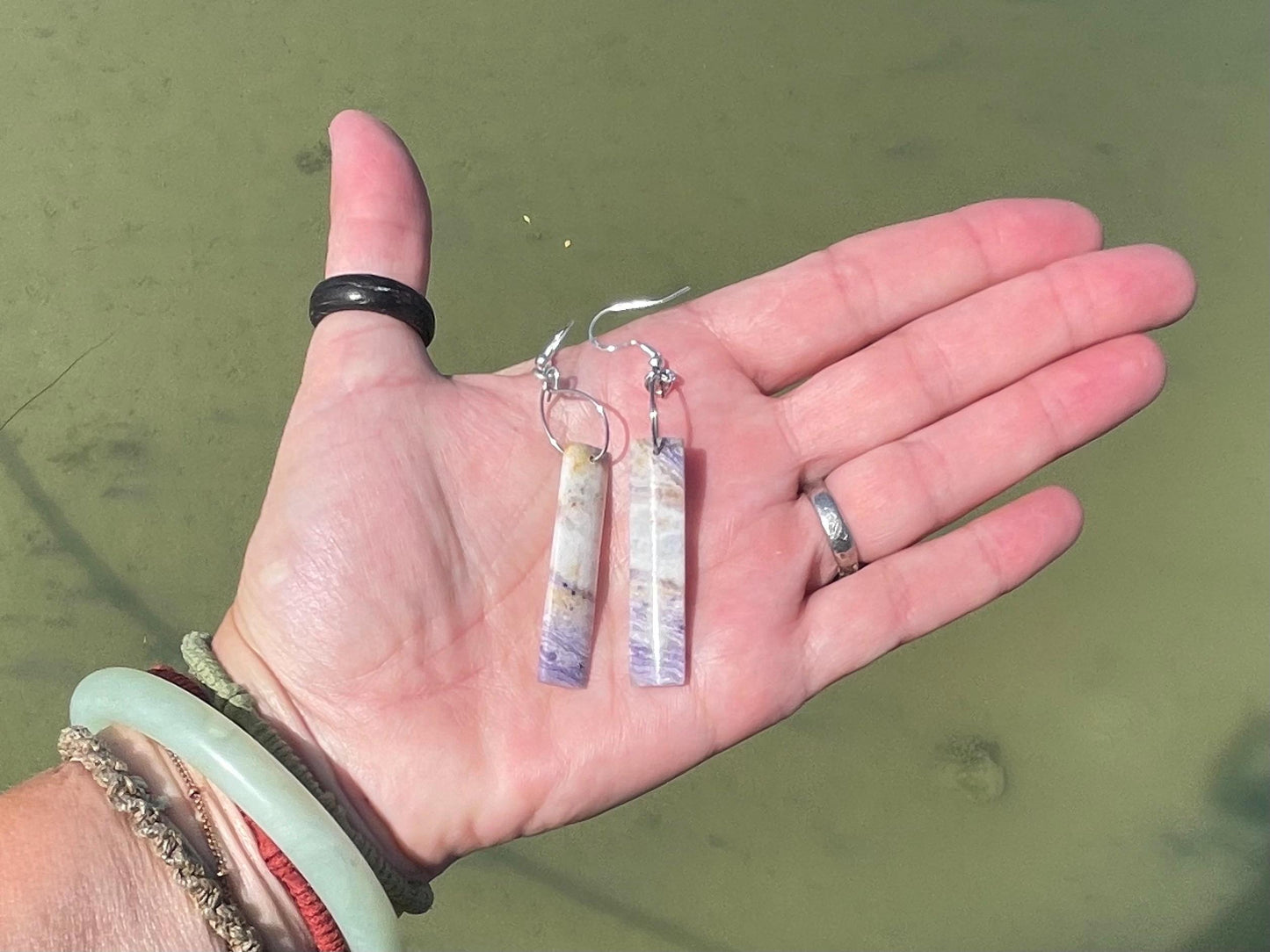 Flourite gemstone earring, fluorite earrings, flourite jewellery, gift for her, boho handmade earrings, boho gift for her, ethical jewellery