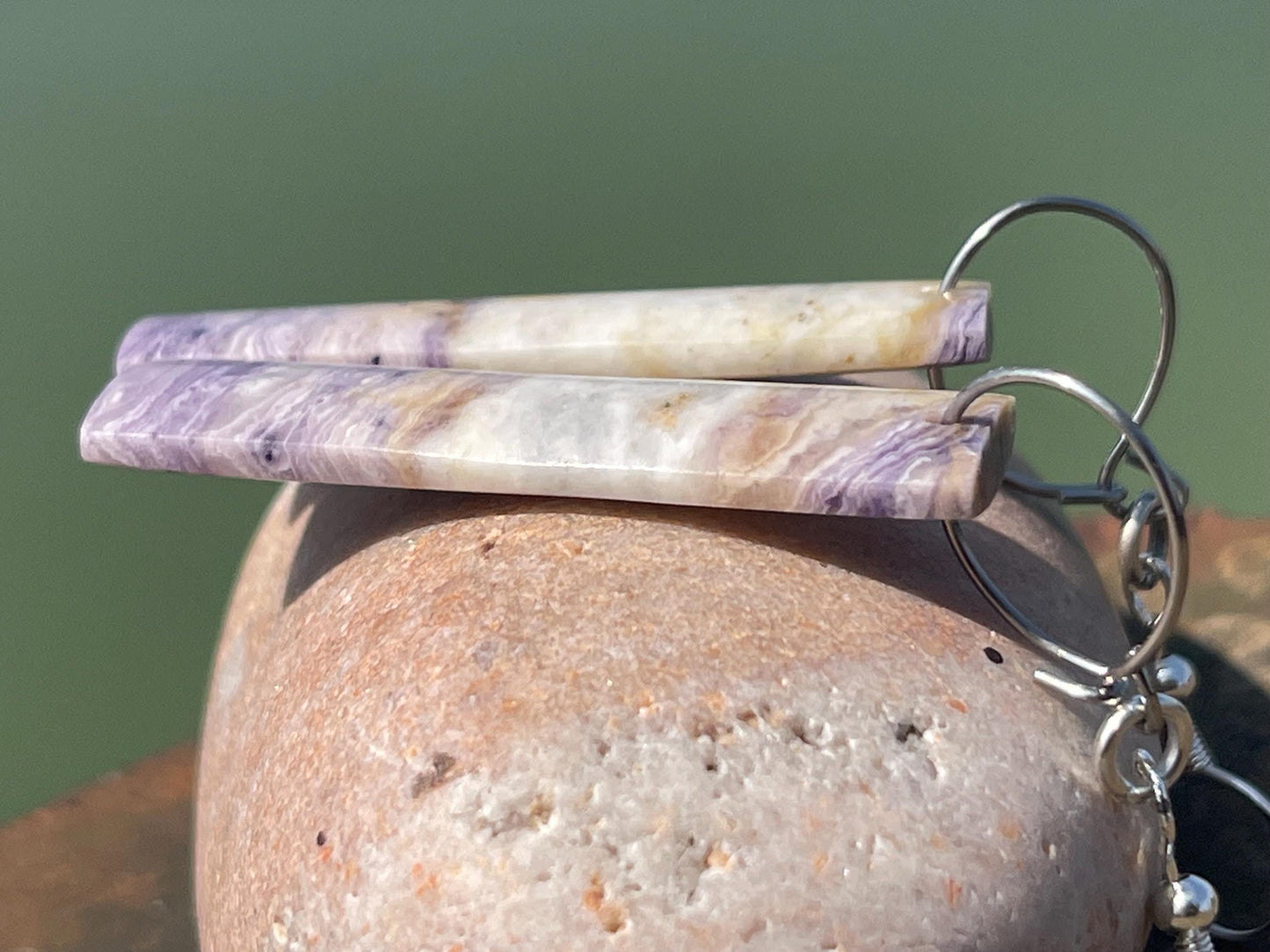 Flourite gemstone earring, fluorite earrings, flourite jewellery, gift for her, boho handmade earrings, boho gift for her, ethical jewellery