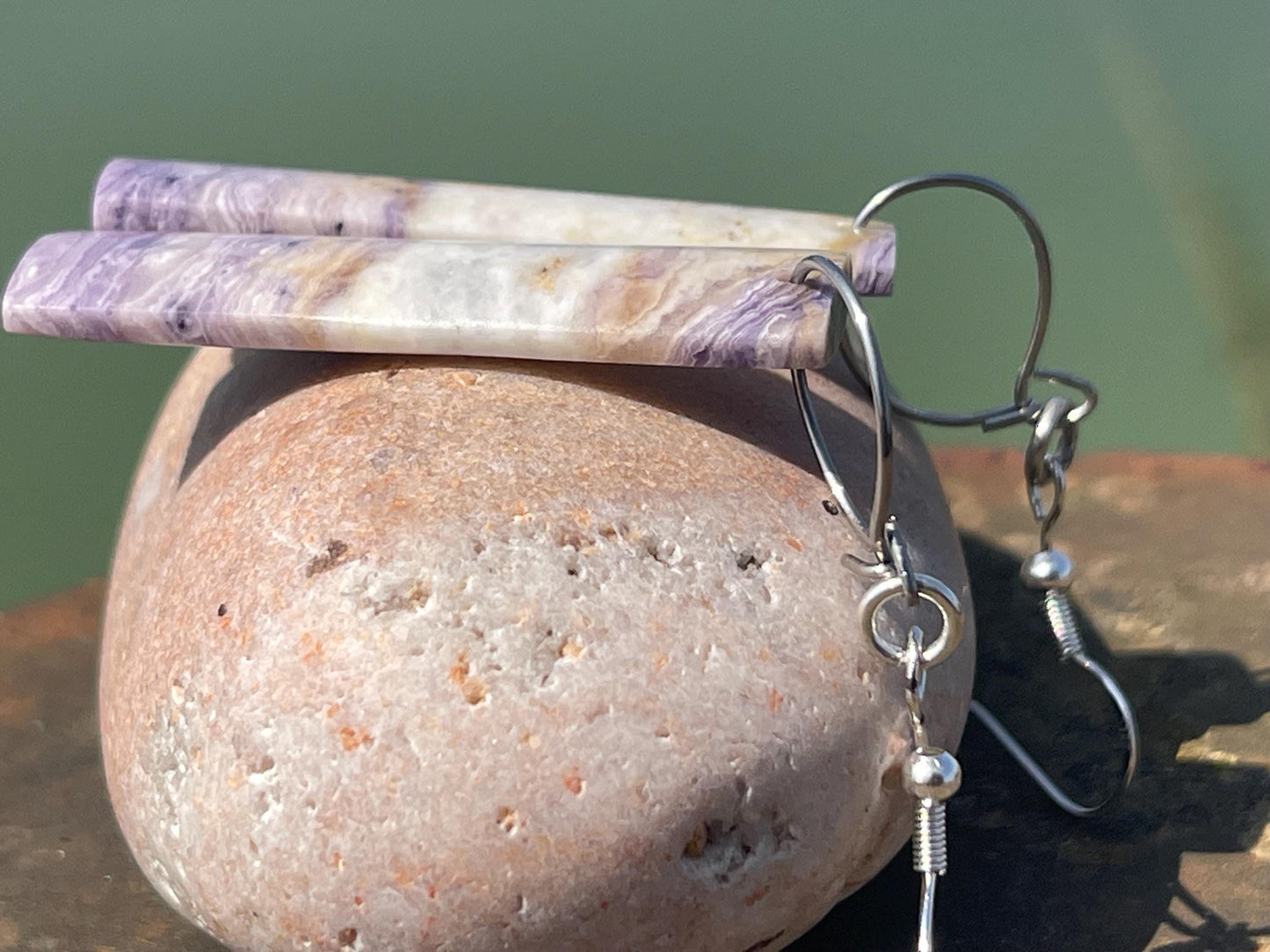 Flourite gemstone earring, fluorite earrings, flourite jewellery, gift for her, boho handmade earrings, boho gift for her, ethical jewellery