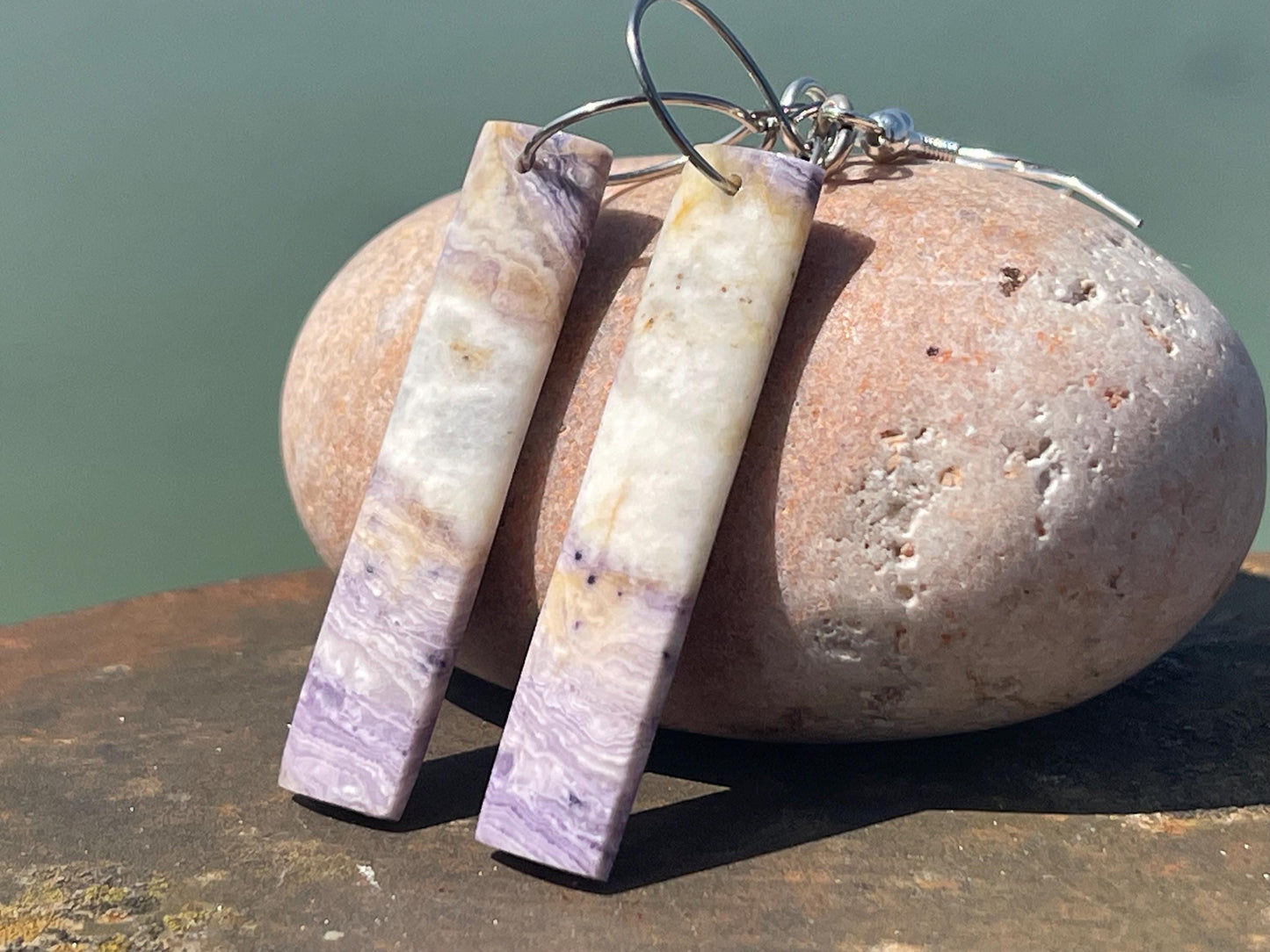 Flourite gemstone earring, fluorite earrings, flourite jewellery, gift for her, boho handmade earrings, boho gift for her, ethical jewellery