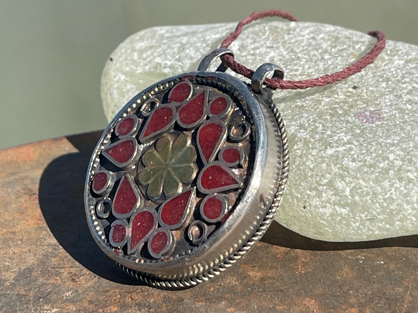 Gypsy jewellery. Red statement necklace. Vintage jewellery, ethical jewellery, eco friendly jewellery, boho necklace, unique necklace