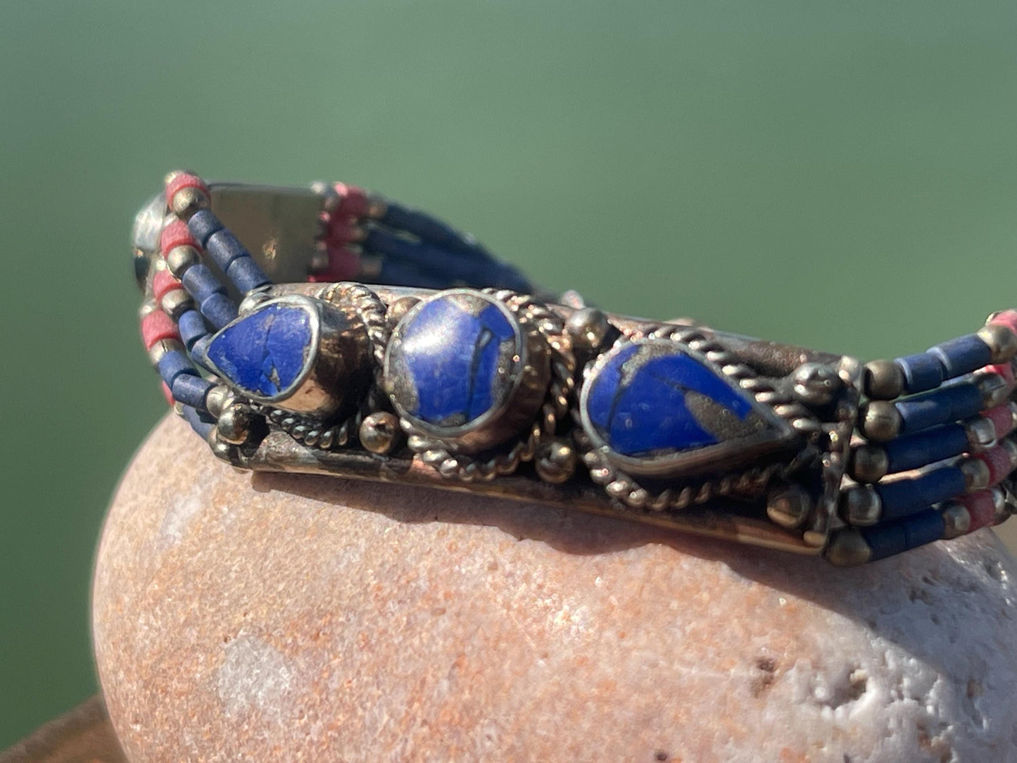 Vintage lapis bangle, vintage jewellery, ethical jewellery, belly dance bracelet, boho bracelet, lapis bracelet, vintage lapis jewellery