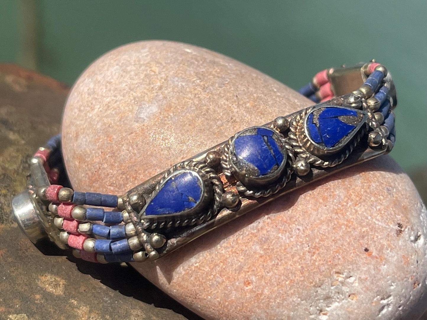Vintage lapis bangle, vintage jewellery, ethical jewellery, belly dance bracelet, boho bracelet, lapis bracelet, vintage lapis jewellery