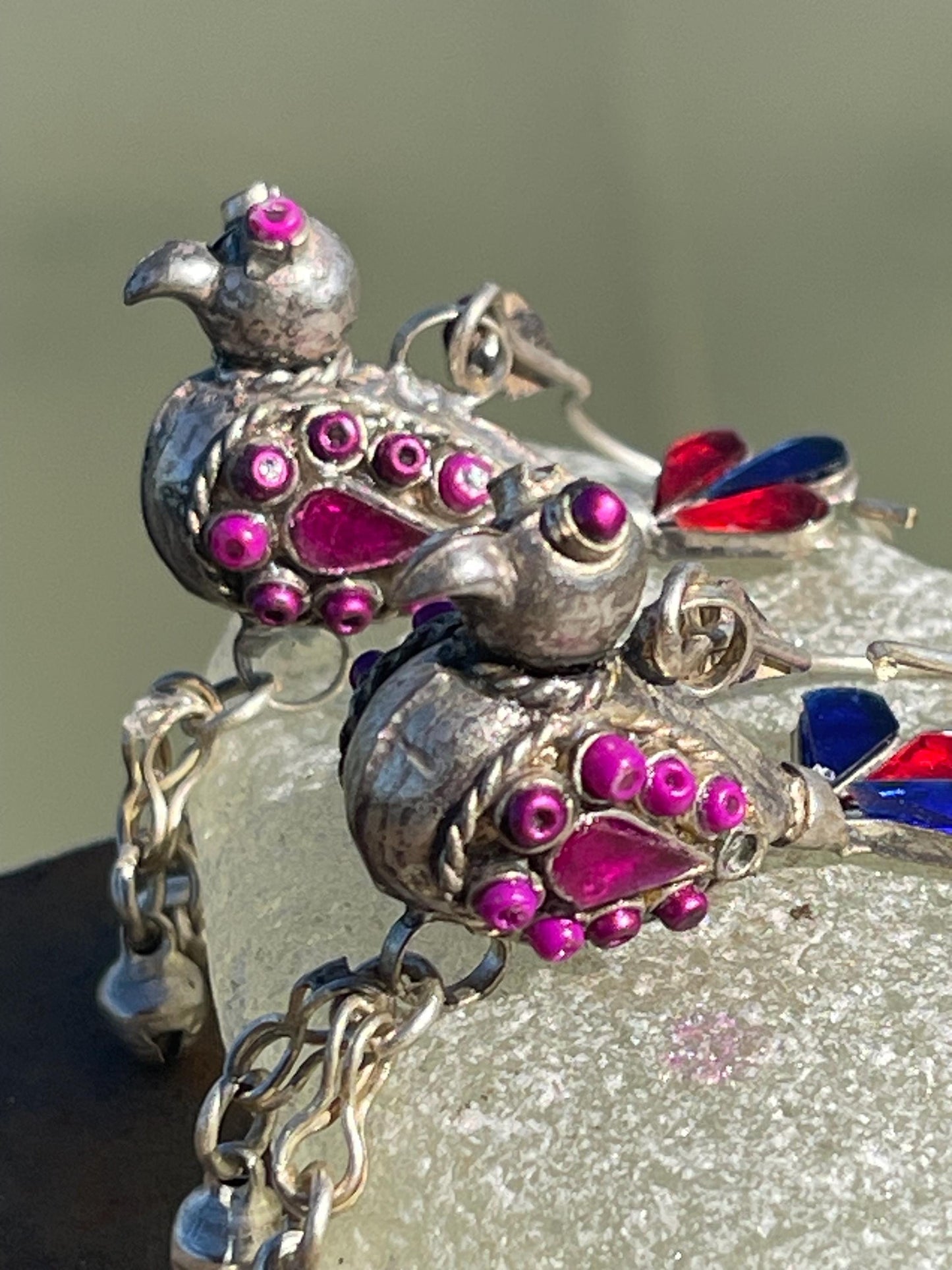 Gypsy jewellery, vintage bird earrings, silver bird earrings, vintage bird jewellery, ethical jewellery,  gypsy earrings, unusual gift ideas