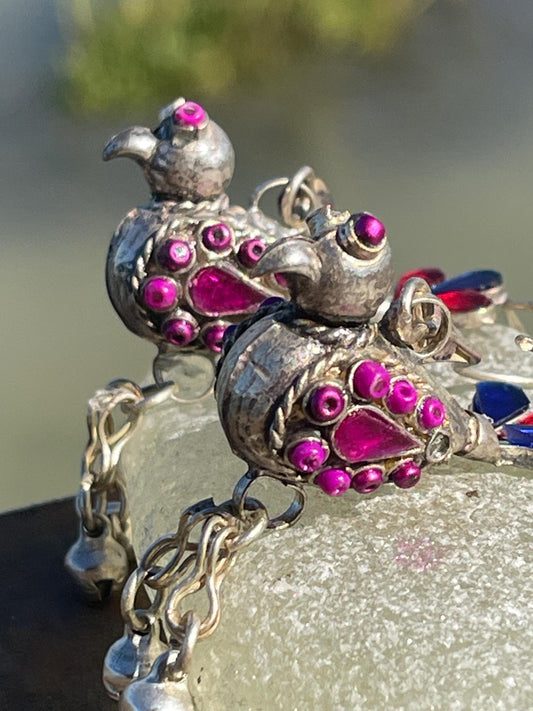 Gypsy jewellery, vintage bird earrings, silver bird earrings, vintage bird jewellery, ethical jewellery,  gypsy earrings, unusual gift ideas